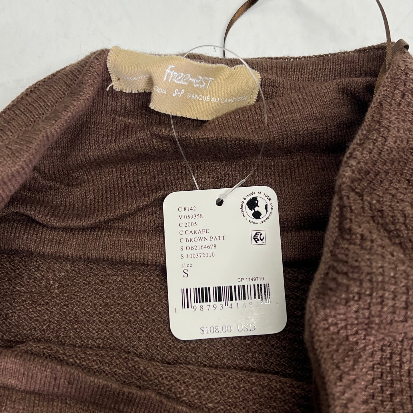 FREE PEOPLE Free Est Krista Cotton-linen Sweater Set  Women's Sz S Carafe