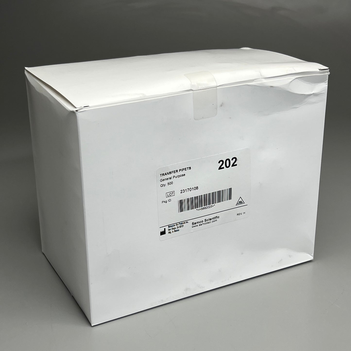 SAMCO (5000 PACK) TRANSFER PIPETS 202 General Purpose 7.7 ml 10 Boxes (500 per box)