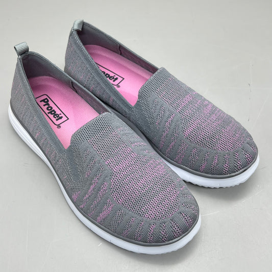 PROPET Travel Fit Slip-On Flexible Shoe Women's Sz 6.5 M(B) Grey/Pink WAT044M