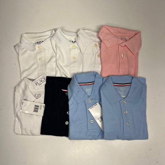 ZA@ (8 PACK) Uniform Soft Pique Polo Shirts Boy's Sz 2T Assorted Colors