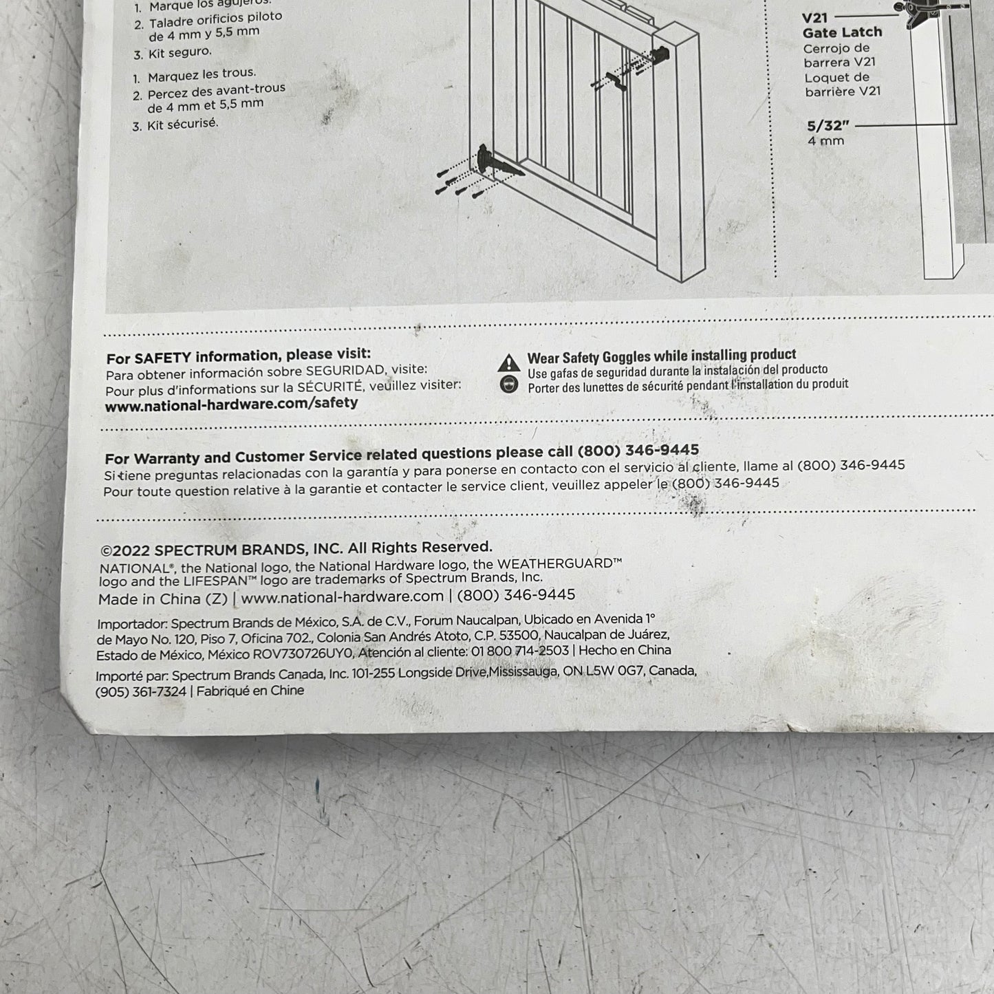 NATIONAL HARDWARE Heavy Gauge Steel Gate Kit Surface Applications Black N243-899