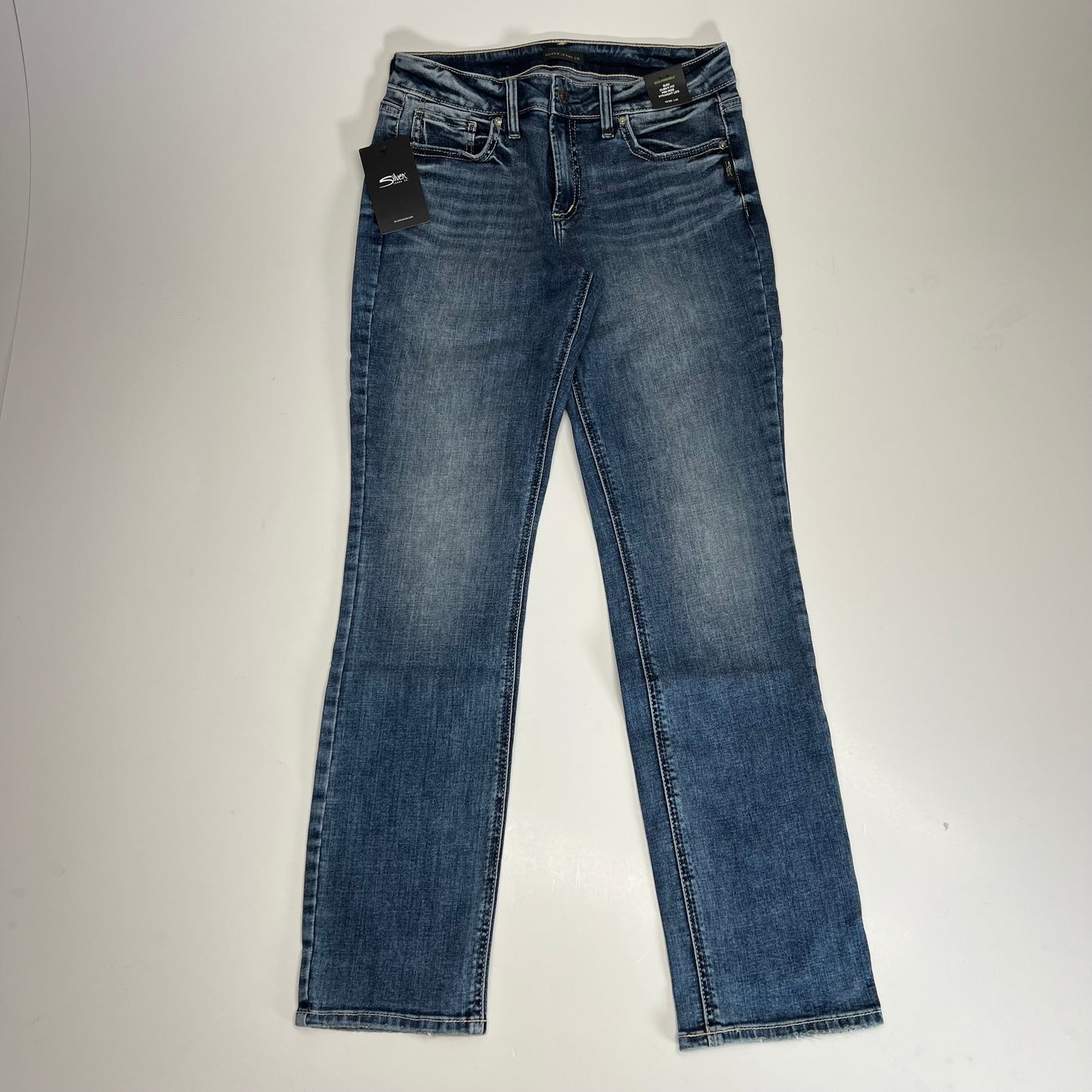 SILVER JEANS CO Suki Curvy Mid Rise Straight Leg Women's Sz 30/31 Dark Sandblast