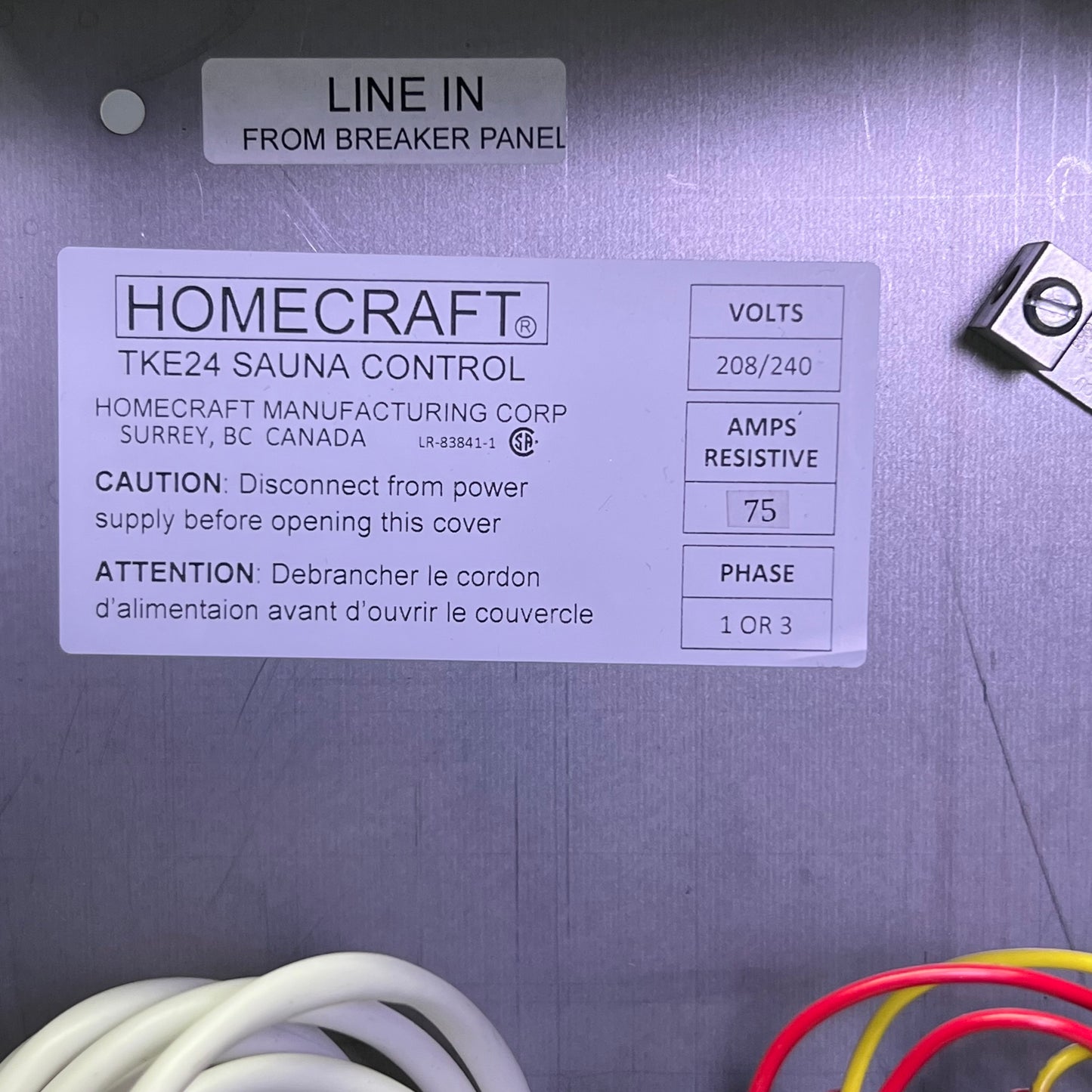HOMECRAFT Digital Sauna Control Operating 208/240V 75 AMP TKE-24-D