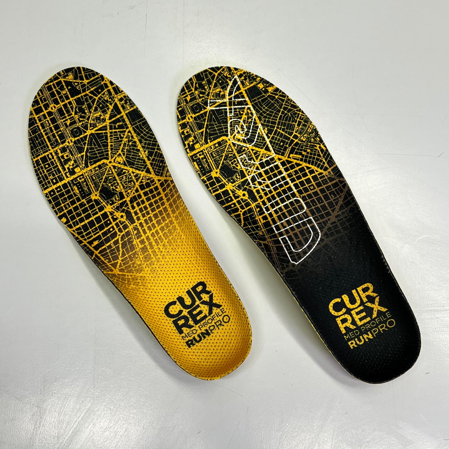 CURREX RunPro Comfort & Support Insole Mens Sz (M) 7-8.5 Black/Yellow 20123-18