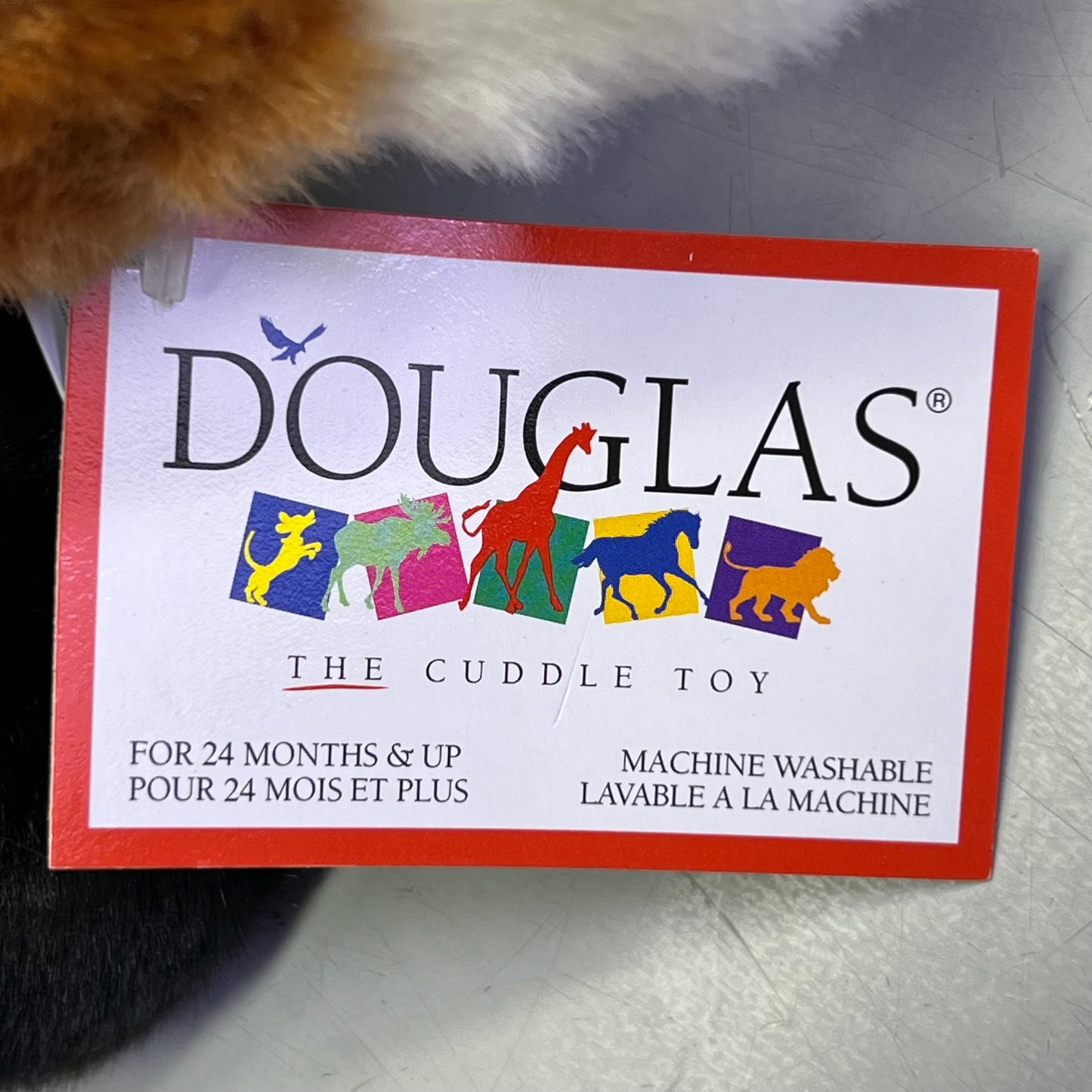 DOUGLAS Bushy Red Fox Plush Stuffed Animal 11"L x 7"H Brown & White 1738