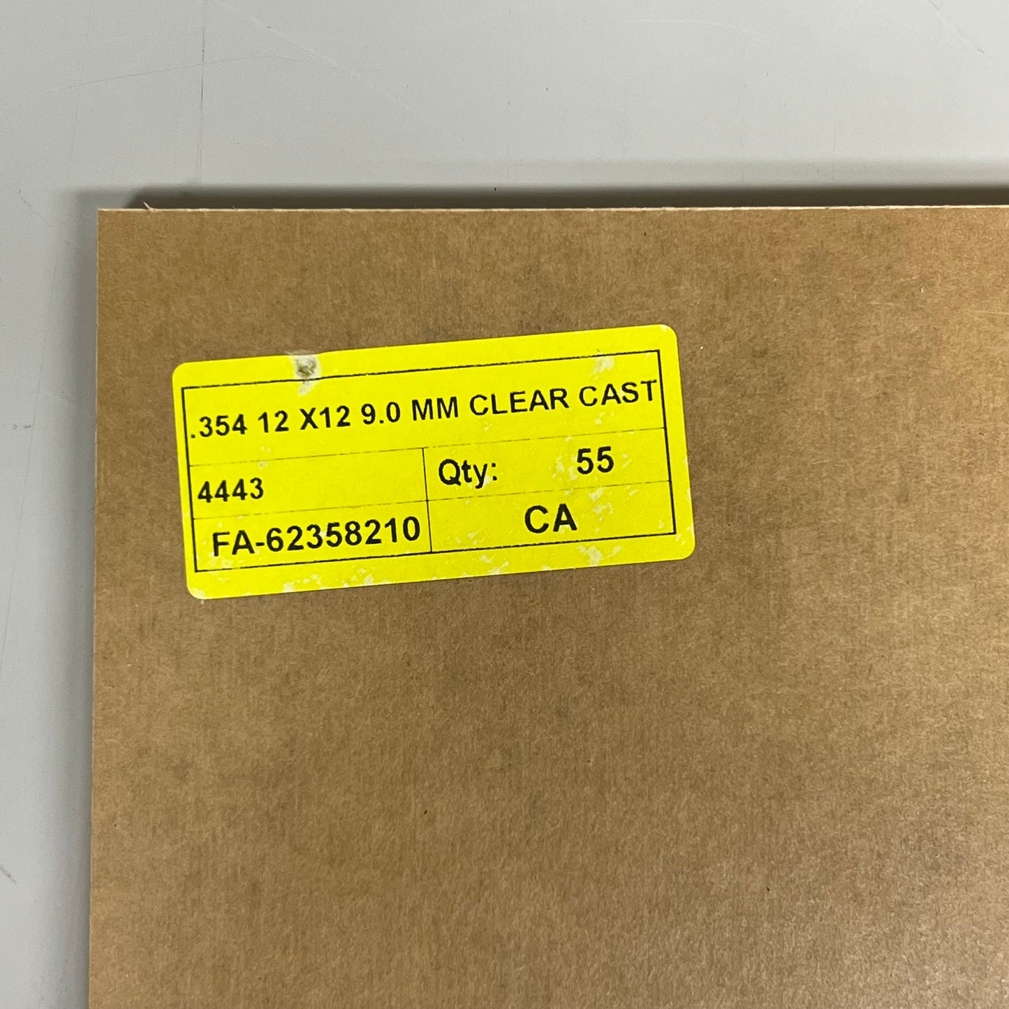 ZA@ Clear Plexiglass Acrylic Plastic Piece 2PK! .354 X 12" X 12" Paper Masked FA-62358210 A