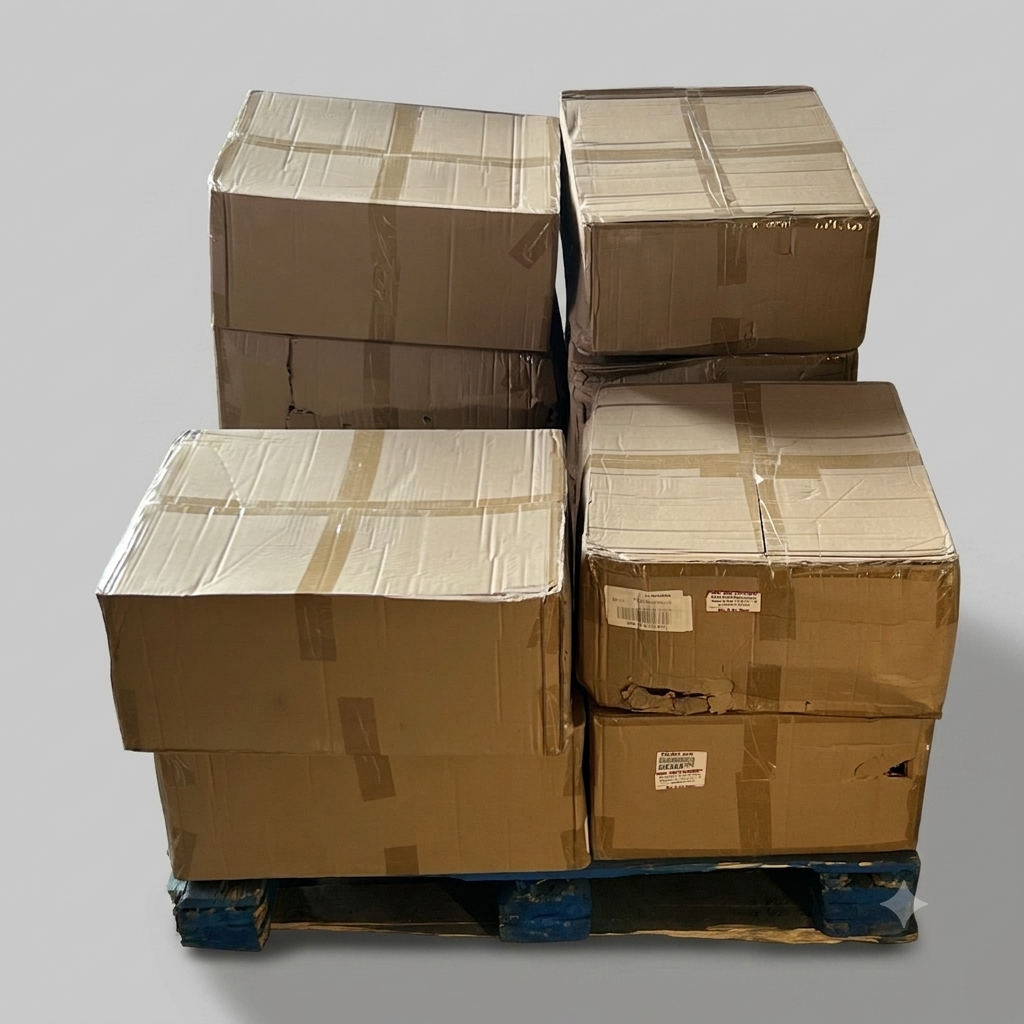 ZA@ Pallet of MAD-PACKS Red Shipping Boxes Sz 8"W x 8.5"L x 7"H ST1000007877010