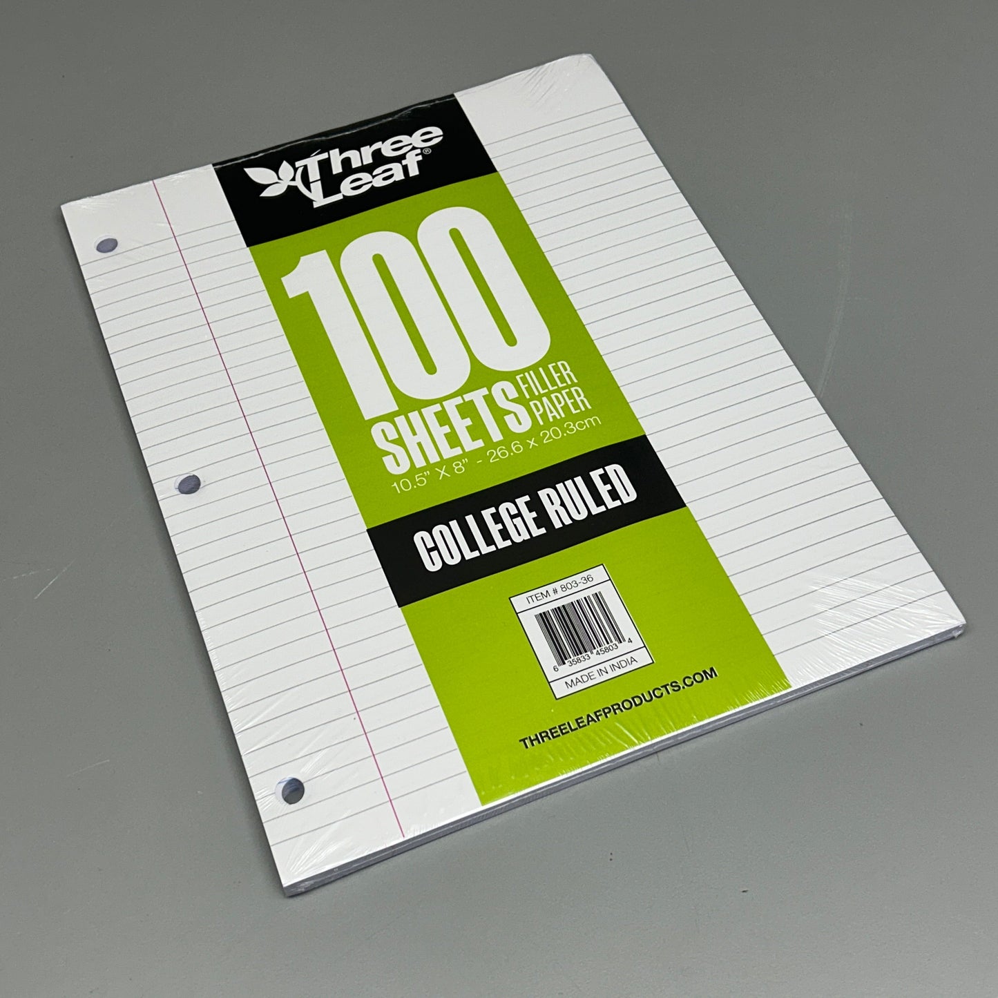 ZA@ THREE LEAF (36 PACK) Filler Paper College Ruled 100 Count 10.5" x 8" (New) A