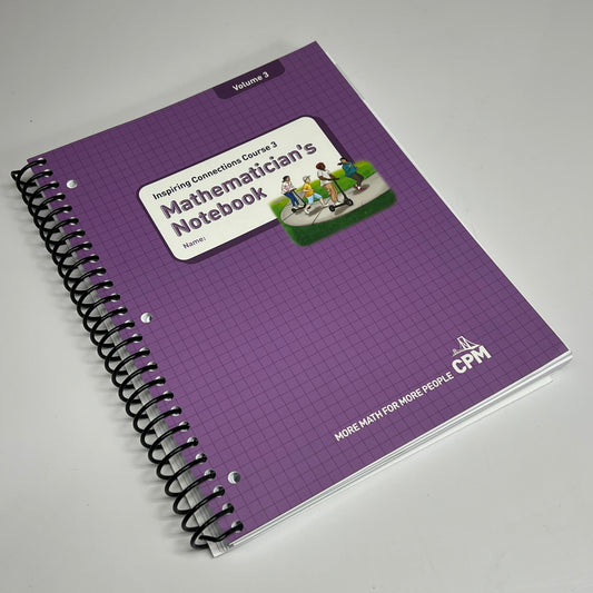 CPM Inspiring Connections Course 3 Vol 3 Mathematician's Spiral Notebook Purple