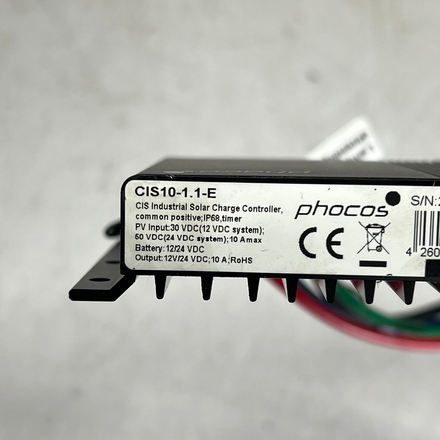 PHOCOS Highly Ruggedized Solar Charge Controller 10 AMP Black CIS10-1-1-E