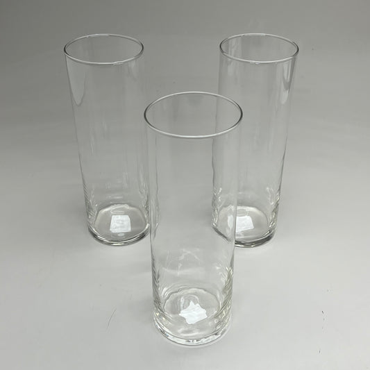 HOBBY LOBBY (3 PACK) Elegant Glass Cylinder Vase Home Decoration 10" Tall 640573