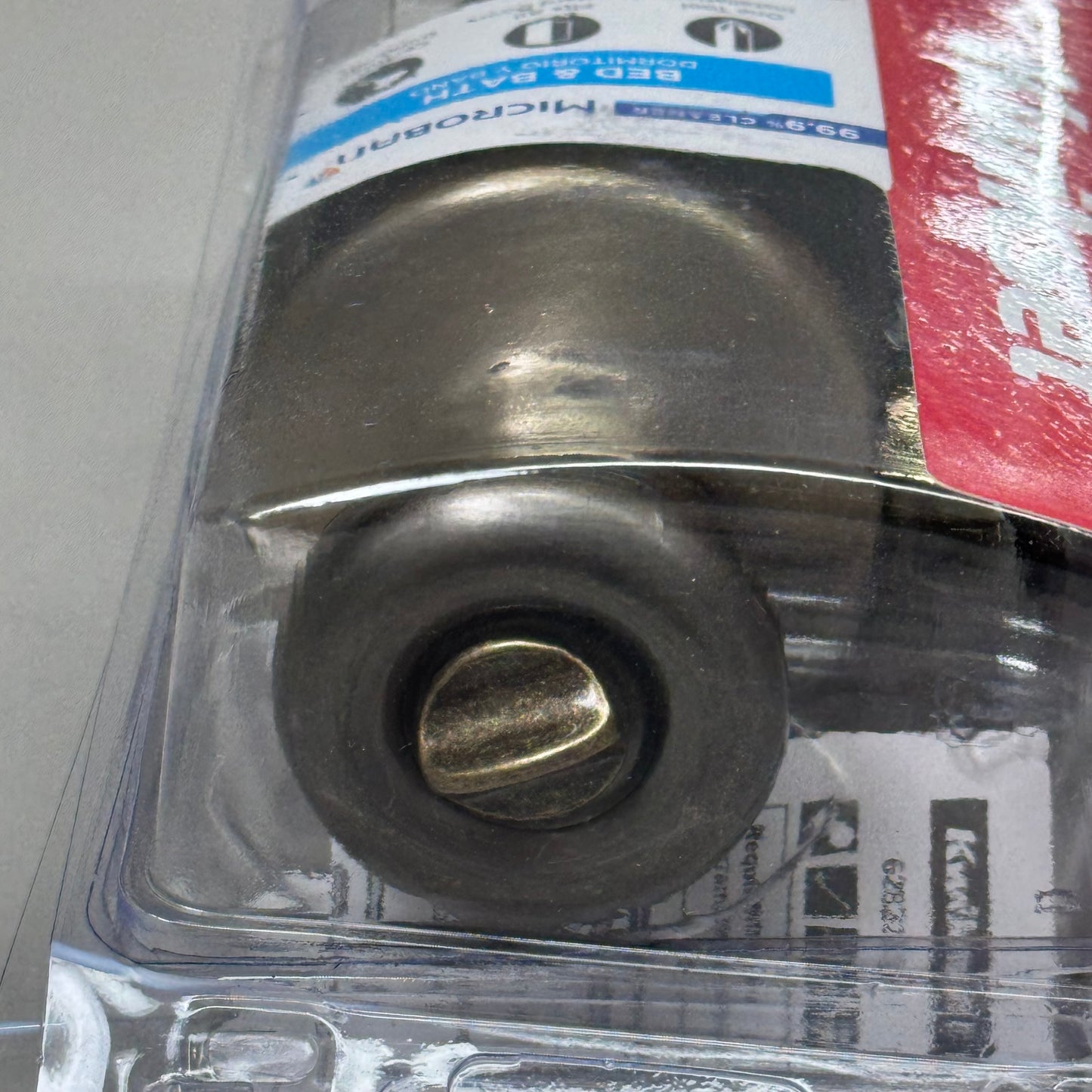 KWIKSET (2 PACK) Bed & Bath Microban Privacy Lock Antique Brass Finish 93001-869