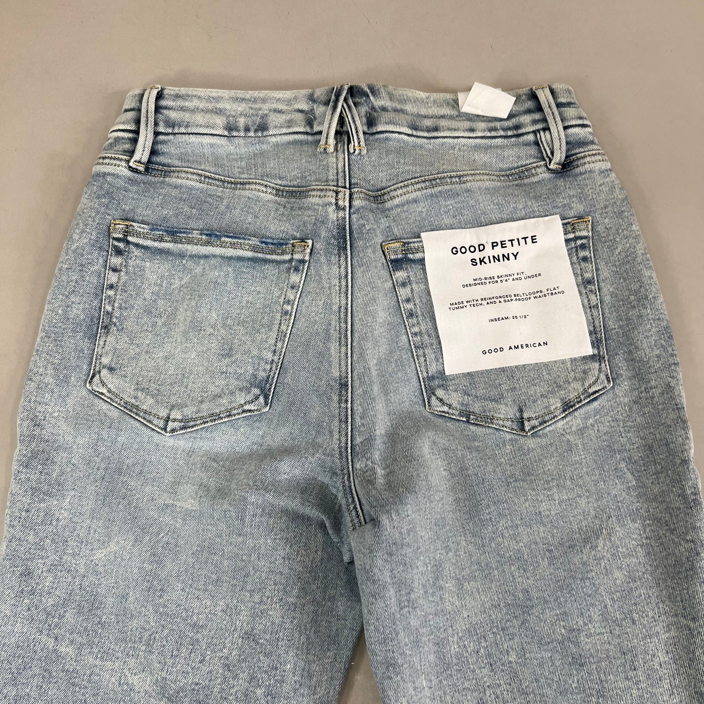 GOOD AMERICAN Good Petite Skinny Mid-Rise Jeans Women's Sz 8 Indigo649 GPSKC014T
