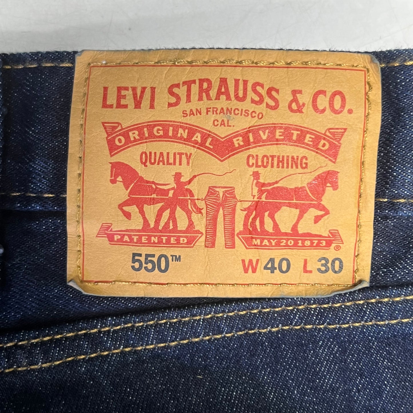 LEVIS 550 Relaxed Fit Jeans Men's Sz 40 X 30 Rigid Blue 005500216