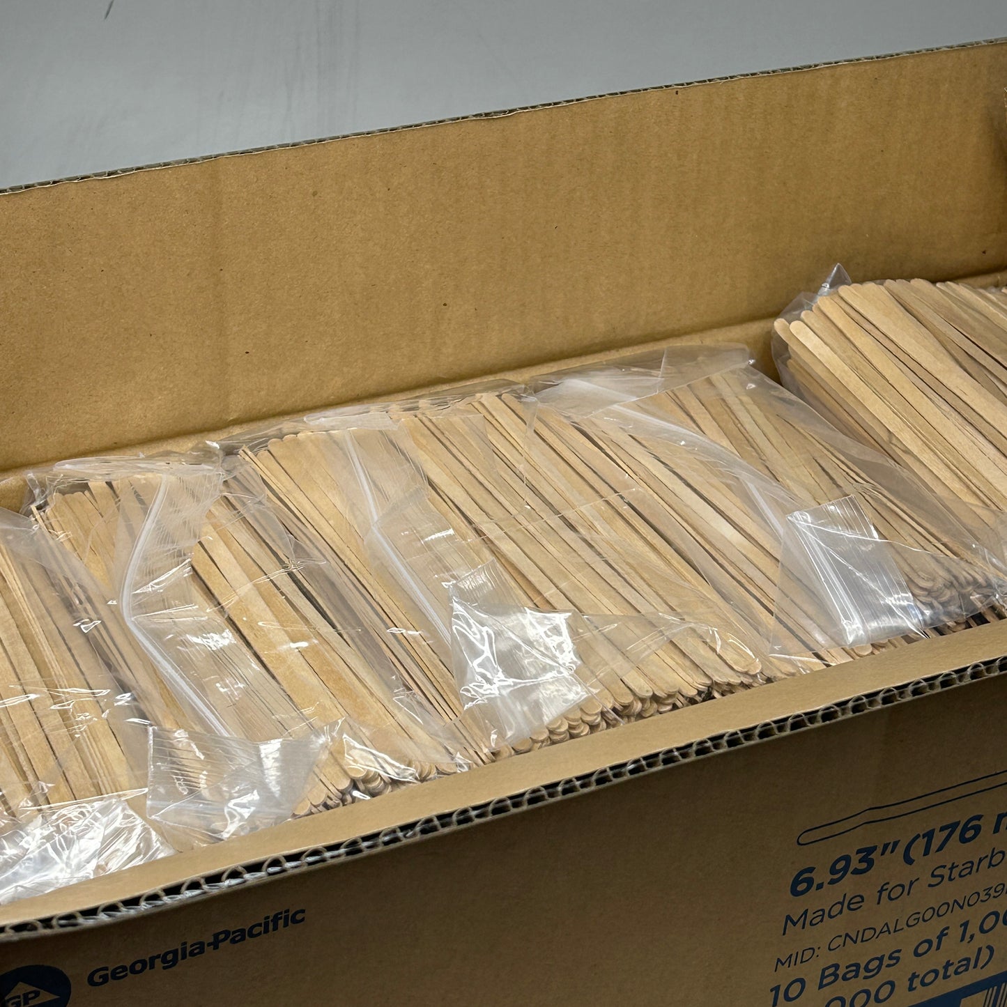 DIXIE Starbucks (10,000 PACK) Wooden Coffee Stirrers 6.93" (New)