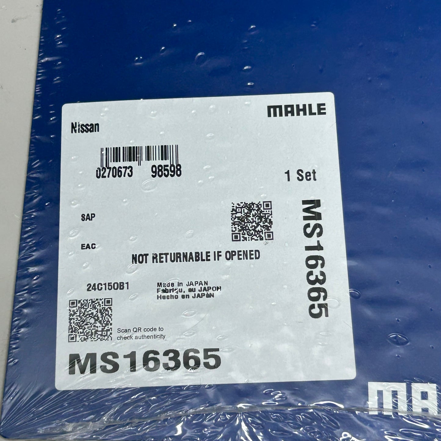 MAHLE Engine Intake Manifold Gasket Replacement For Nissan MS16365