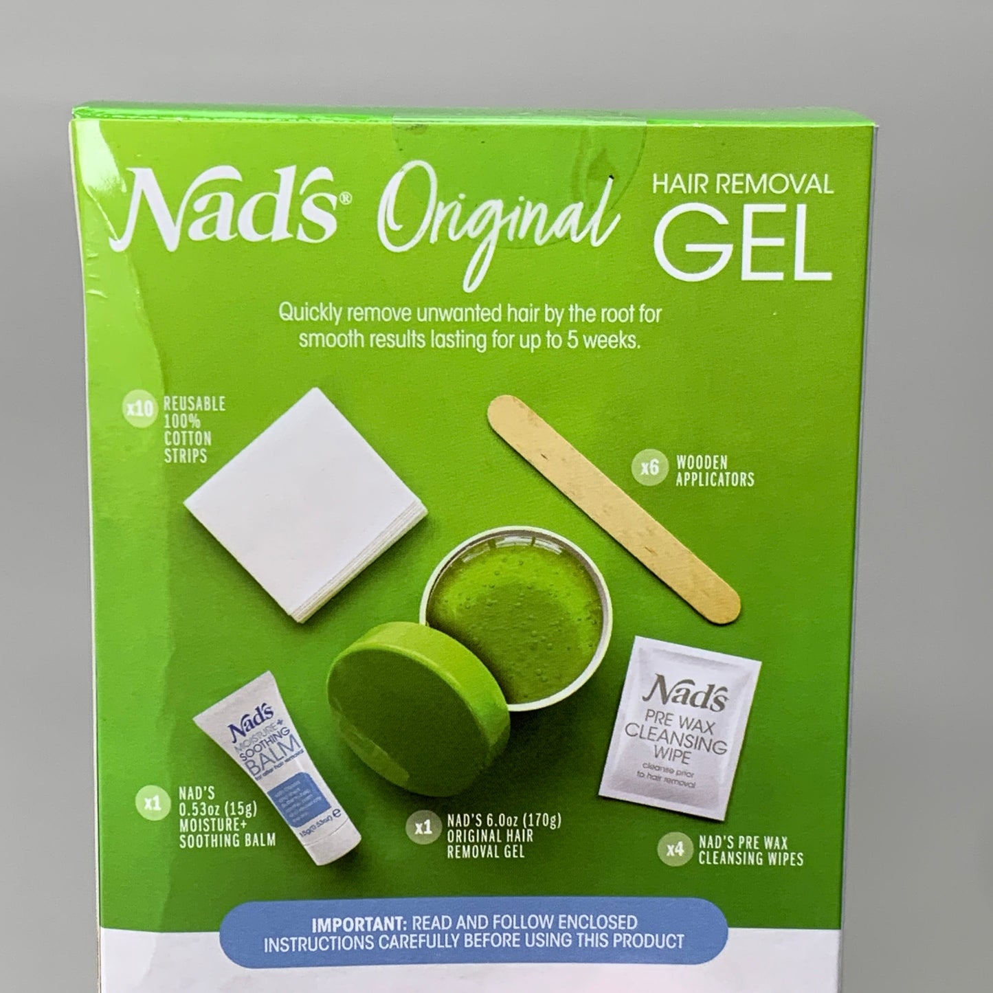 NADS Original Hair Removal Gel Kit Soothing Honey 3456 (New)