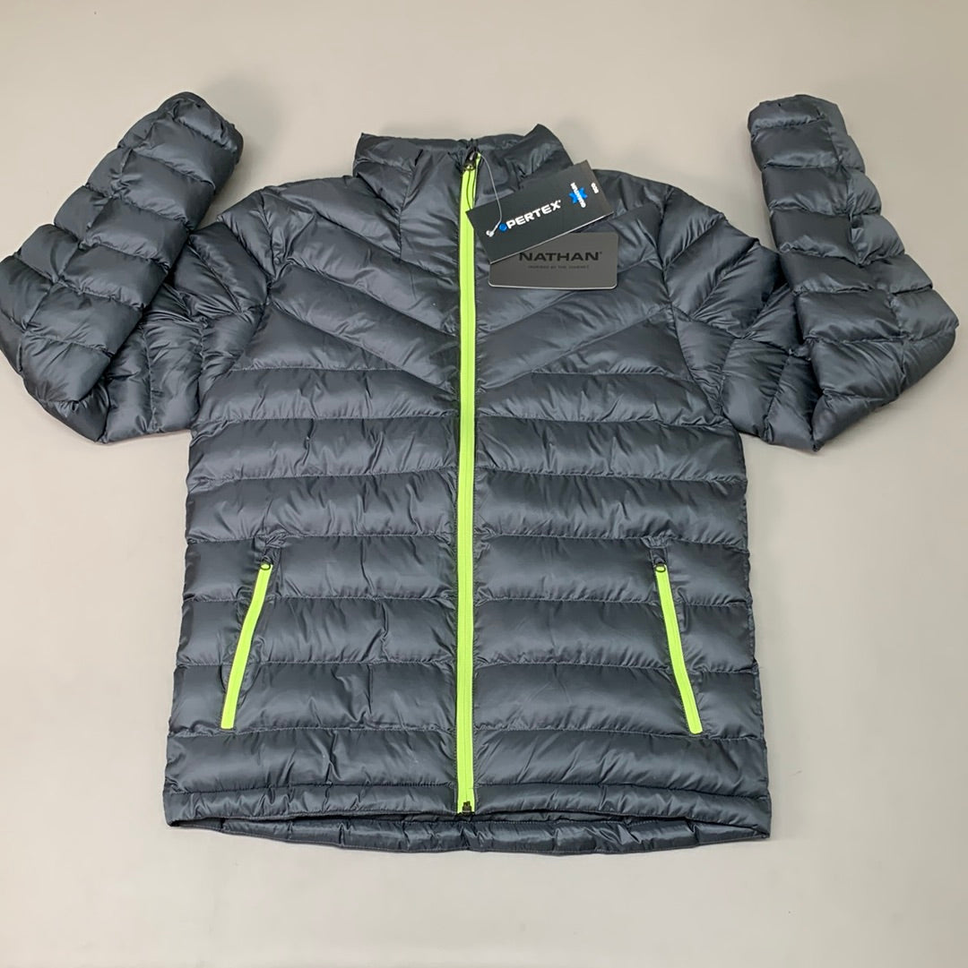 NATHAN Puffer Jacket Pertex Running Men's S Dark Charcoal NS550540-80078-S (New)