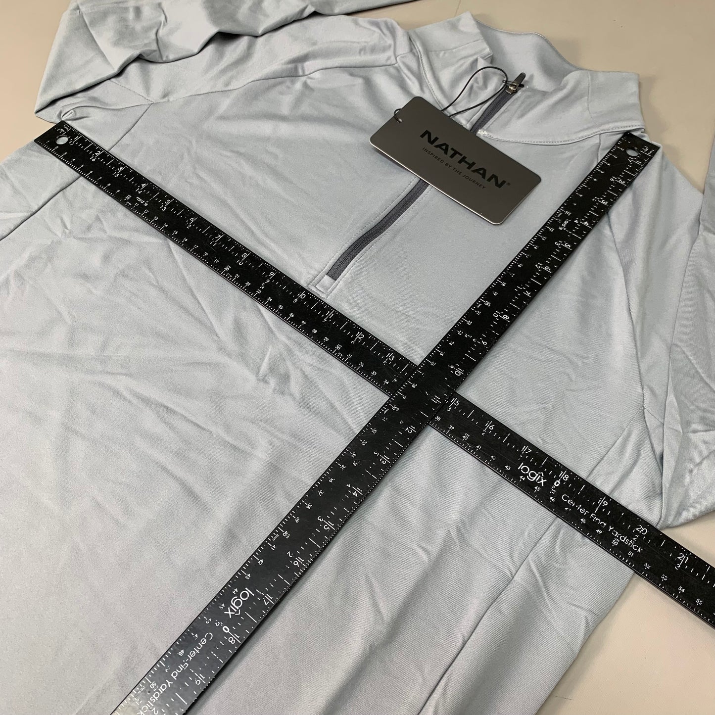 NATHAN Tempo 1/4 Zip Long Sleeve Shirt 2.0 Men's Medium Monument Gray NS50960-80128-M (New)