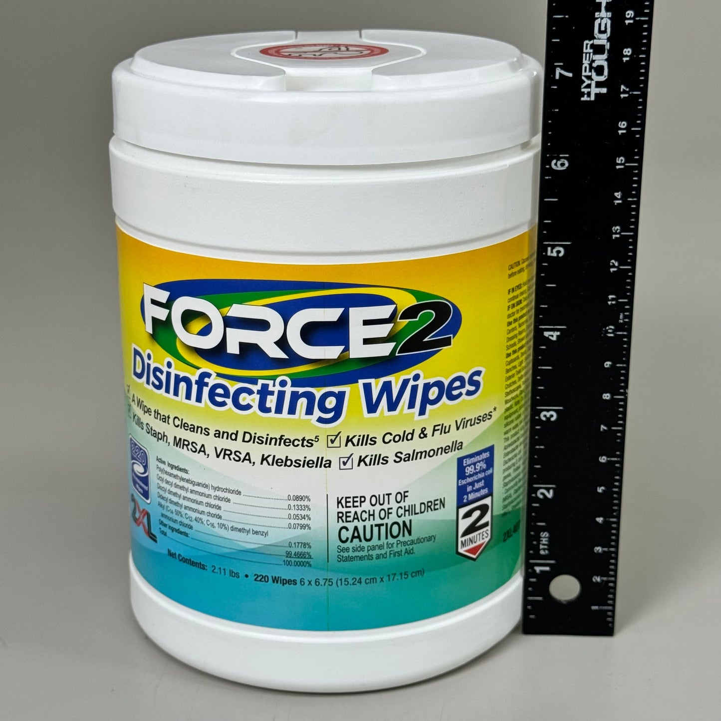 FORCE2(3 PACK,660 WIPES TOTAL) Disinfecting Wipes Effective Against 51 Pathogens