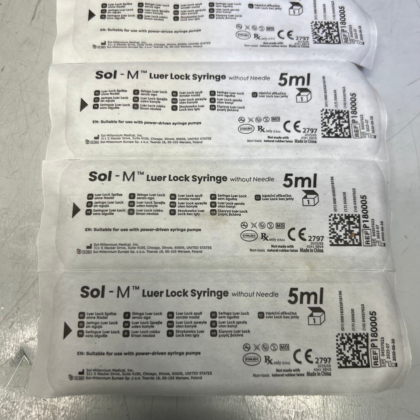 SOL-M™ (100 PACK) Luer Lock Syringe 5 ml P180005