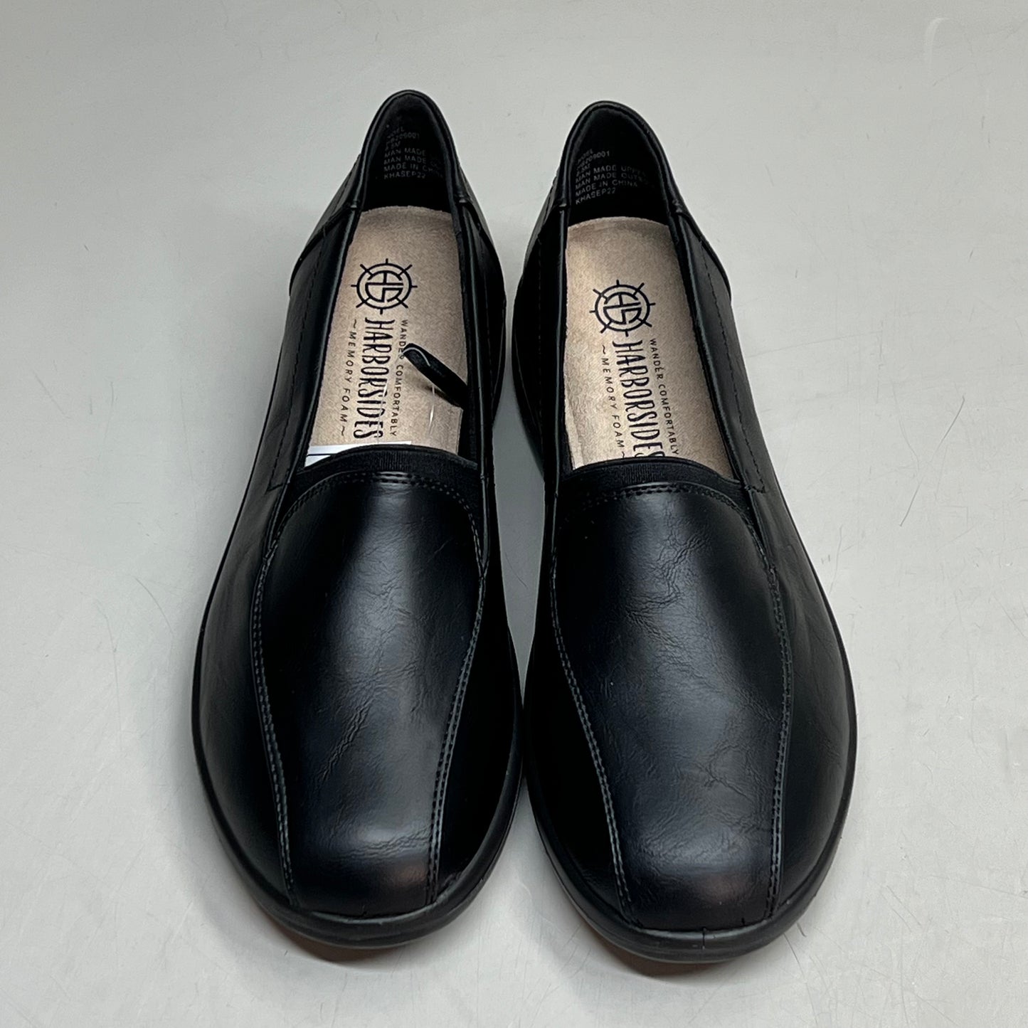 HARBORSIDES Noel Memory Foam Slip On Shoes Faux Leather Women's Sz 8.5 Black