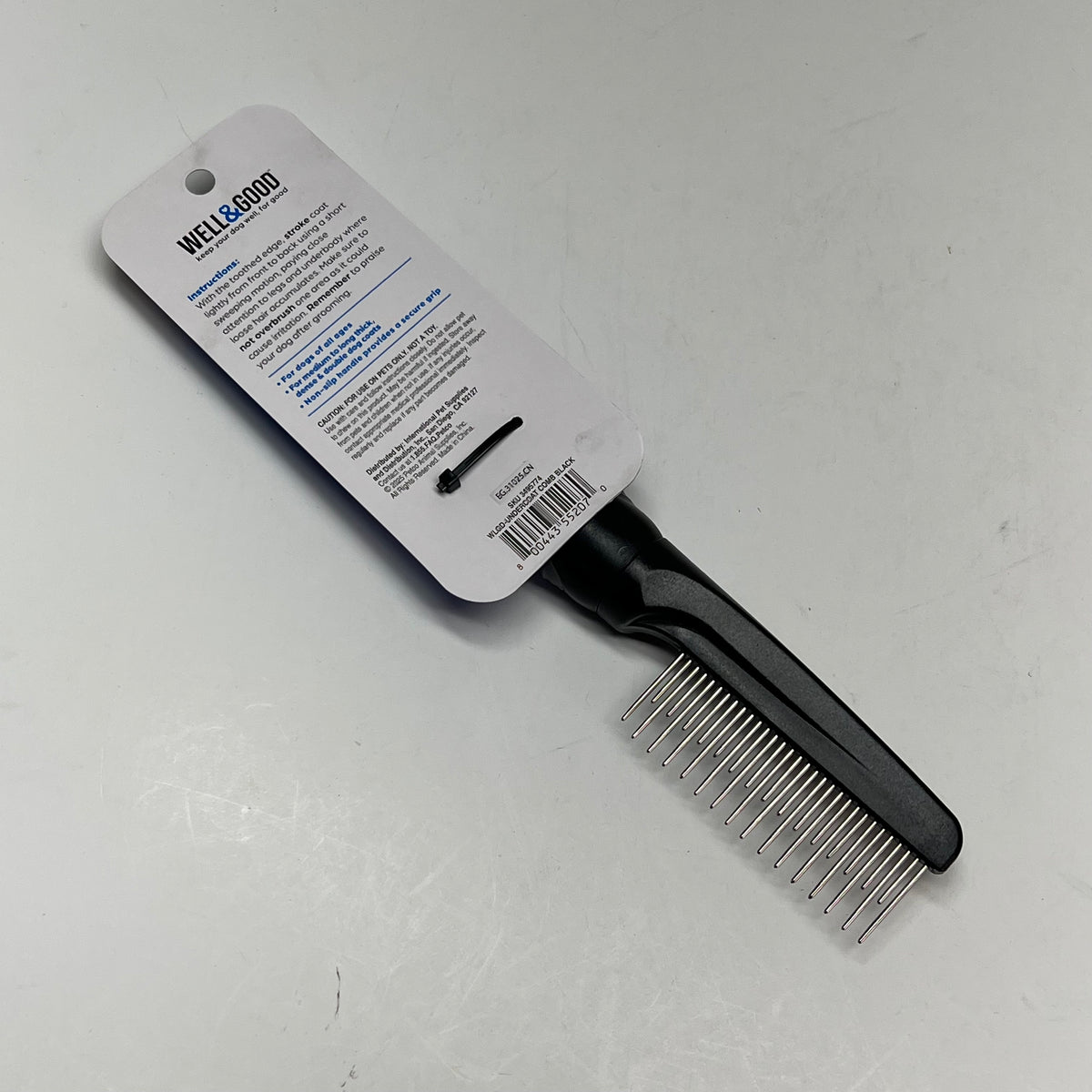 WELL & GOOD  (2 PACK) Undercoat Comb Removes Loose Undercoat Black 3495774