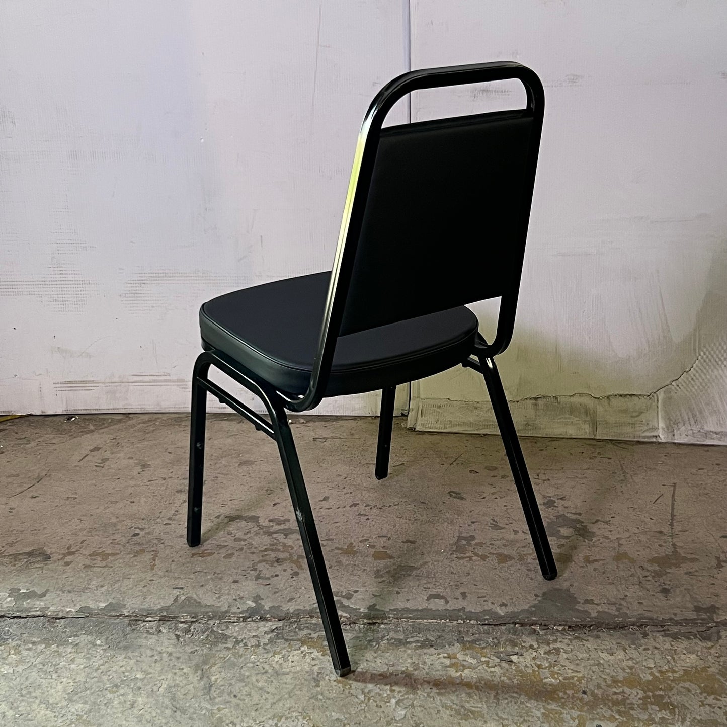 (2 PACK) Stackable Banquet Chair with Trapezoidal Backrest 16"W x 16"L x 35"H Black 164CHAIRBKBK