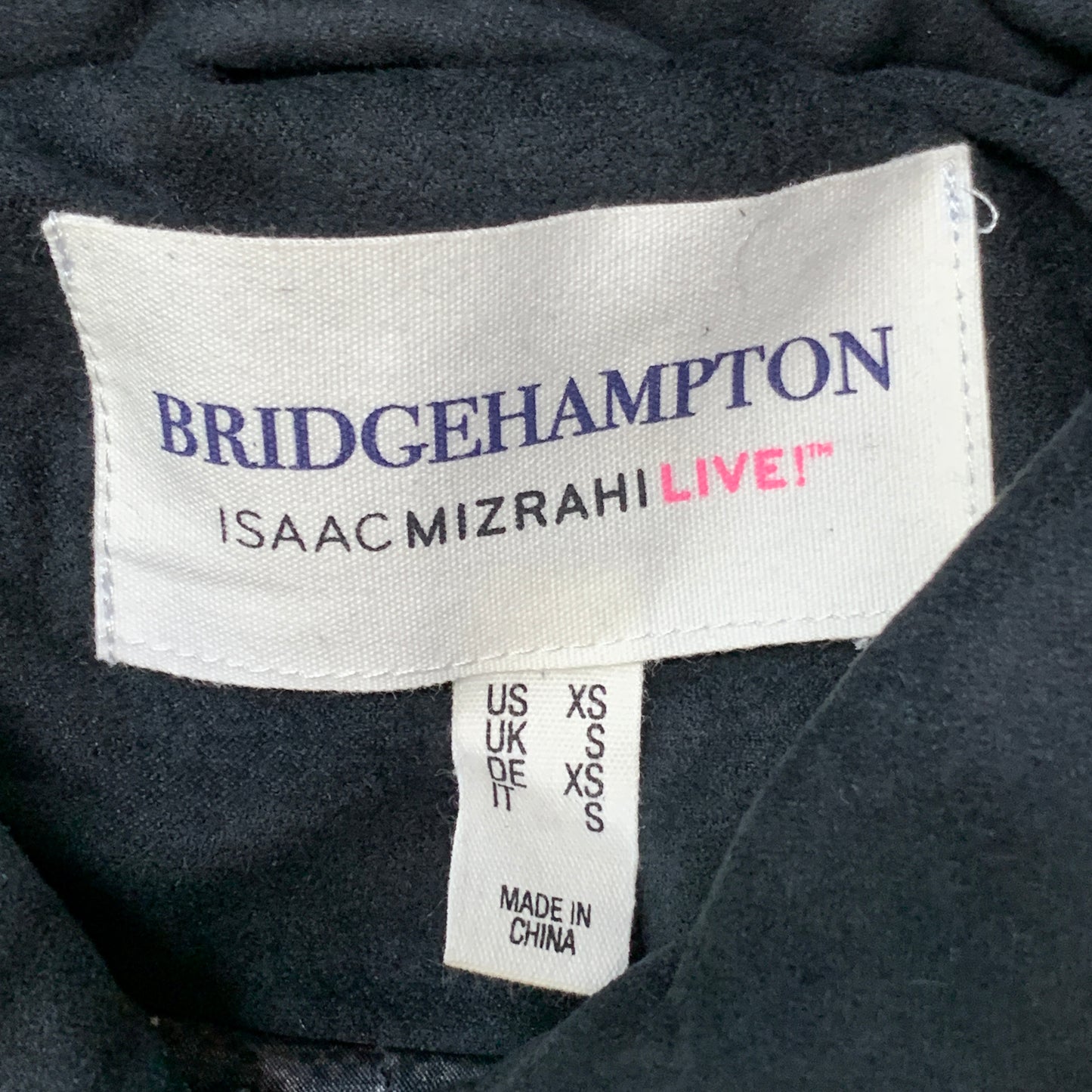 BRIDGE HAMPTON ISSAC MIZRAHI LIVE! Faux Suede Coat Full Snap Up Black Size XS