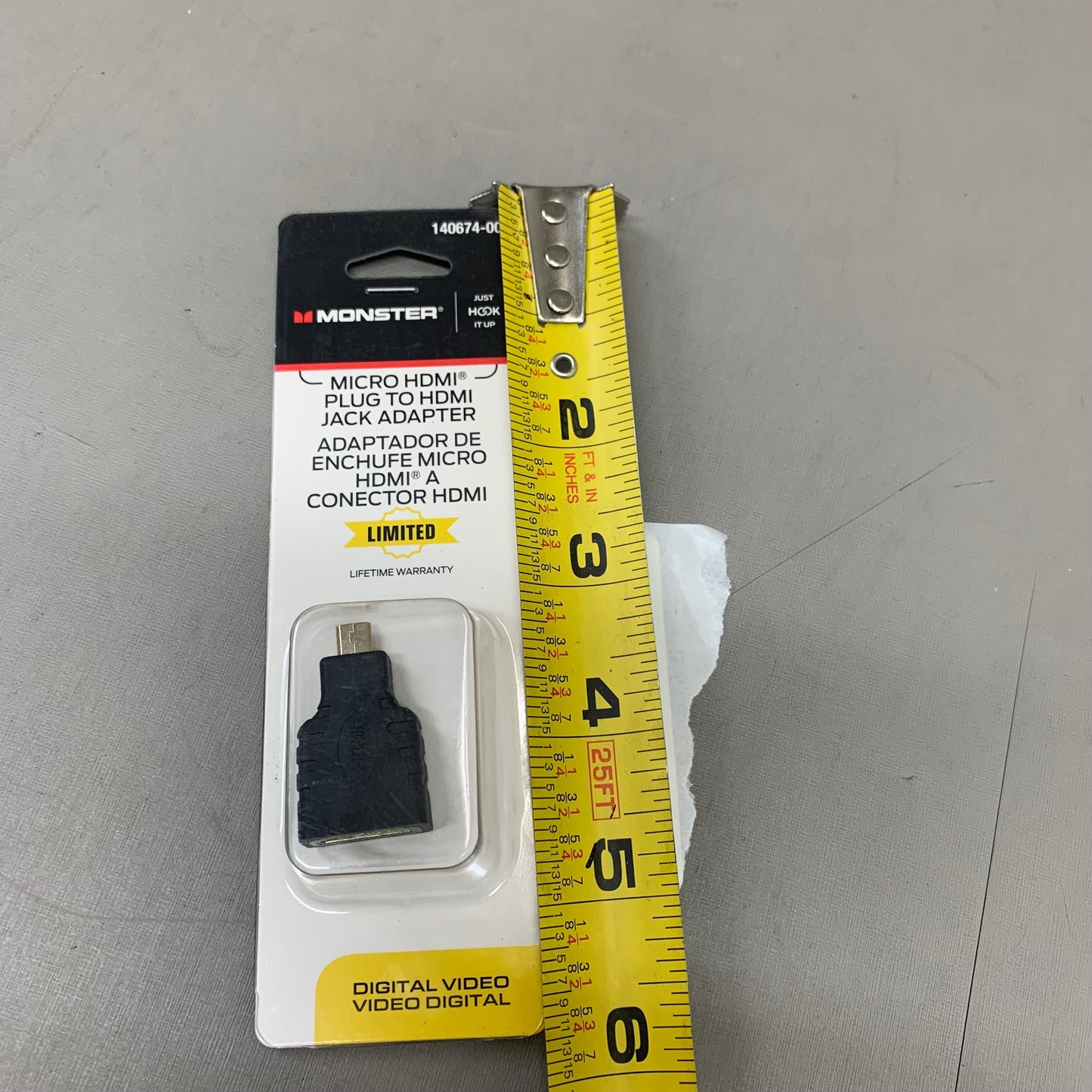 MONSTER Micro HDMI Plug To HDMI Jack Adapter 1 x 3 x 6 inches Black 140674-00