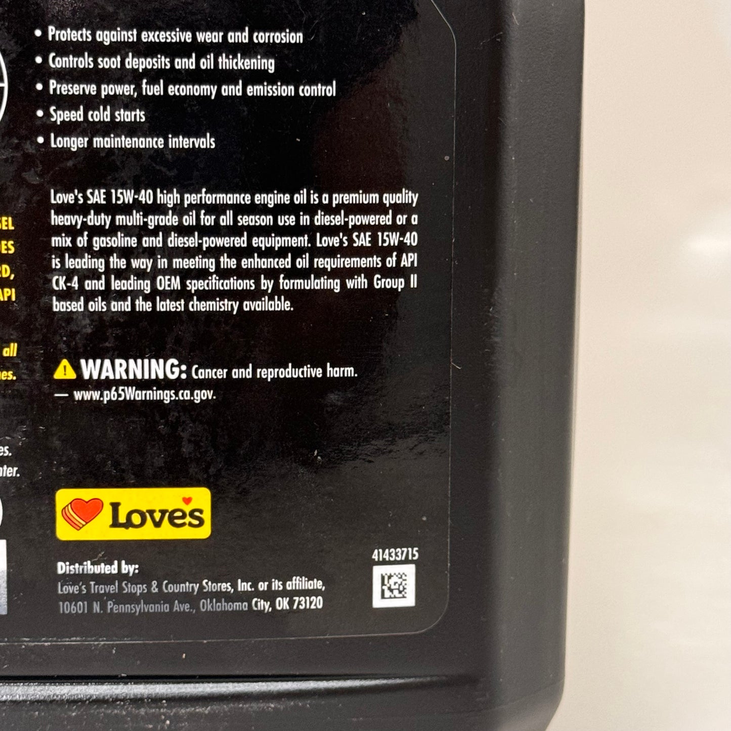 LOVES (2 PACK, 2 GALLONS TOTAL) SAE 15W-40 Advanced Protection Heavy Duty Diesel