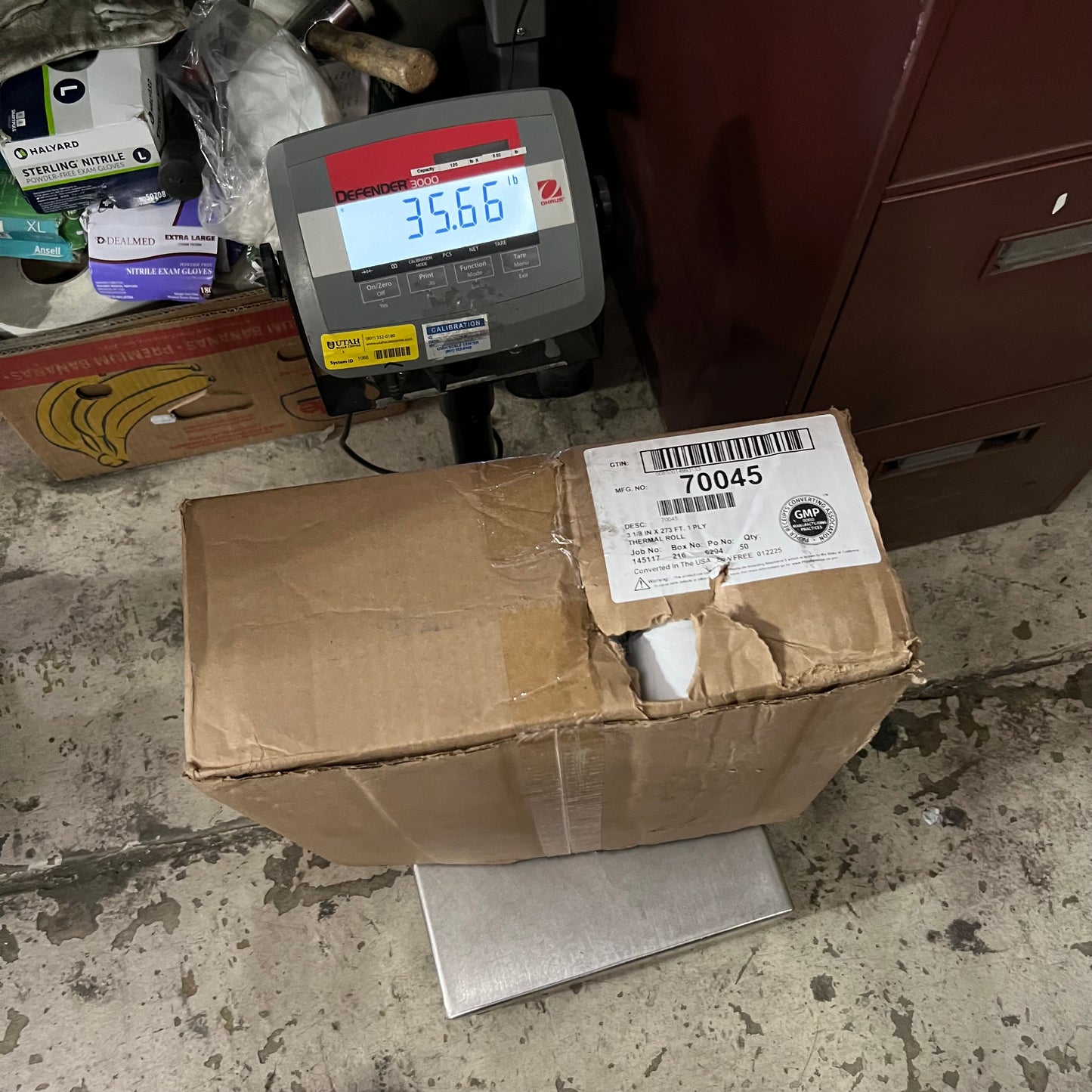 GENERAL CREDIT 70045 Thermal Paper Rolls 3 1/8” x 273’ (50 Unwrapped Dirty Rolls)