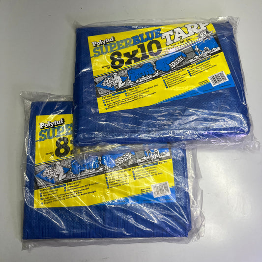 ZA@ POLYTUF (2 PACK) Super Blue Tarp  8X10 Blue M8X10