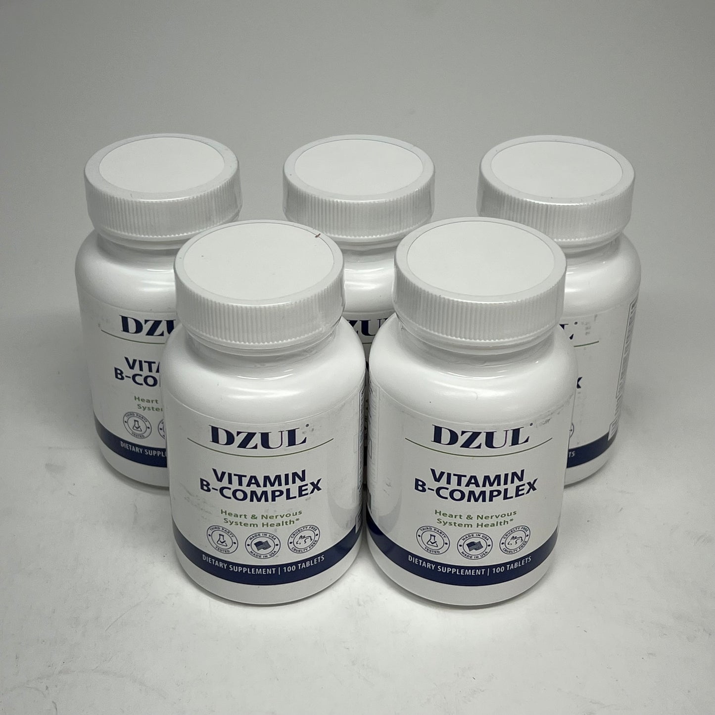 ZA@ DZUL (5 PACK) Vitamin B Complex Heart & Nervous System Health 100 Tablets