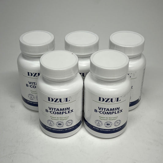 ZA@ DZUL (5 PACK) Vitamin B Complex Heart & Nervous System Health 100 Tablets