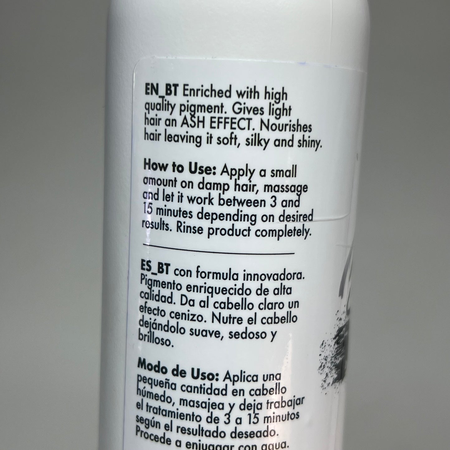 ARTISTAS A LA OBRA Black Treatment/Mask & Toner Ash Color Effect 8 Fl Oz