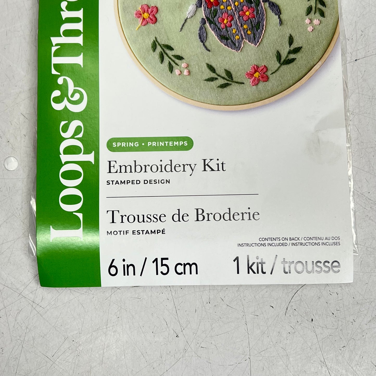 LOOPS & THREADS Punch Needle Kit, Cross Stitch Kit & Embroidery Kit  6" 797609