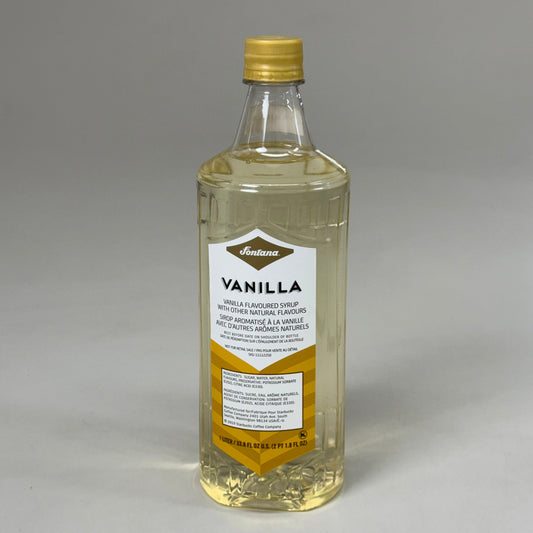 ZA@ FONTANA (New) Flavored Coffee Syrup Vanilla 1 L Bottle B