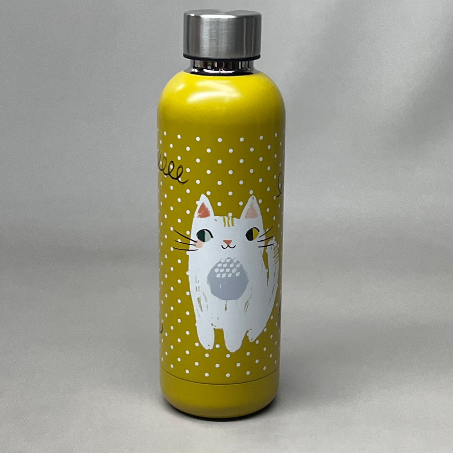 DANICA STUDIO Meow Meow Eco Friendly Water Bottle 17 oz/ 500 mL Yellow 7002061 (New)