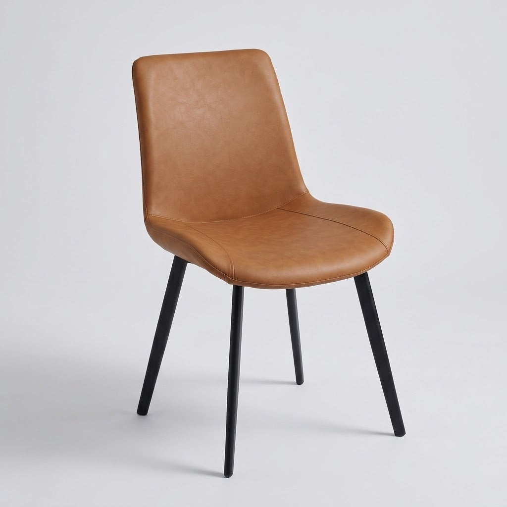 Set of 4 Modern Faux Leather Dining Chairs - Accent Side Chairs with Metal Legs JD9025B