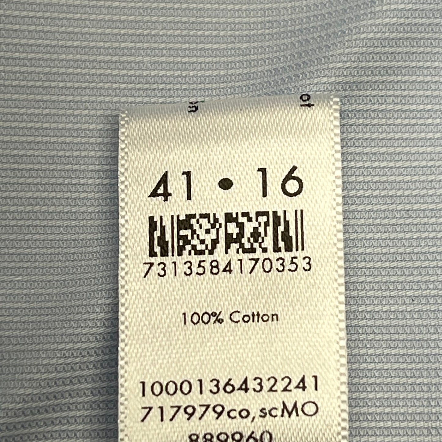 ETON Textured Twill Shirt Men's Contemporary Sz 41 Light Blue 1000136432243