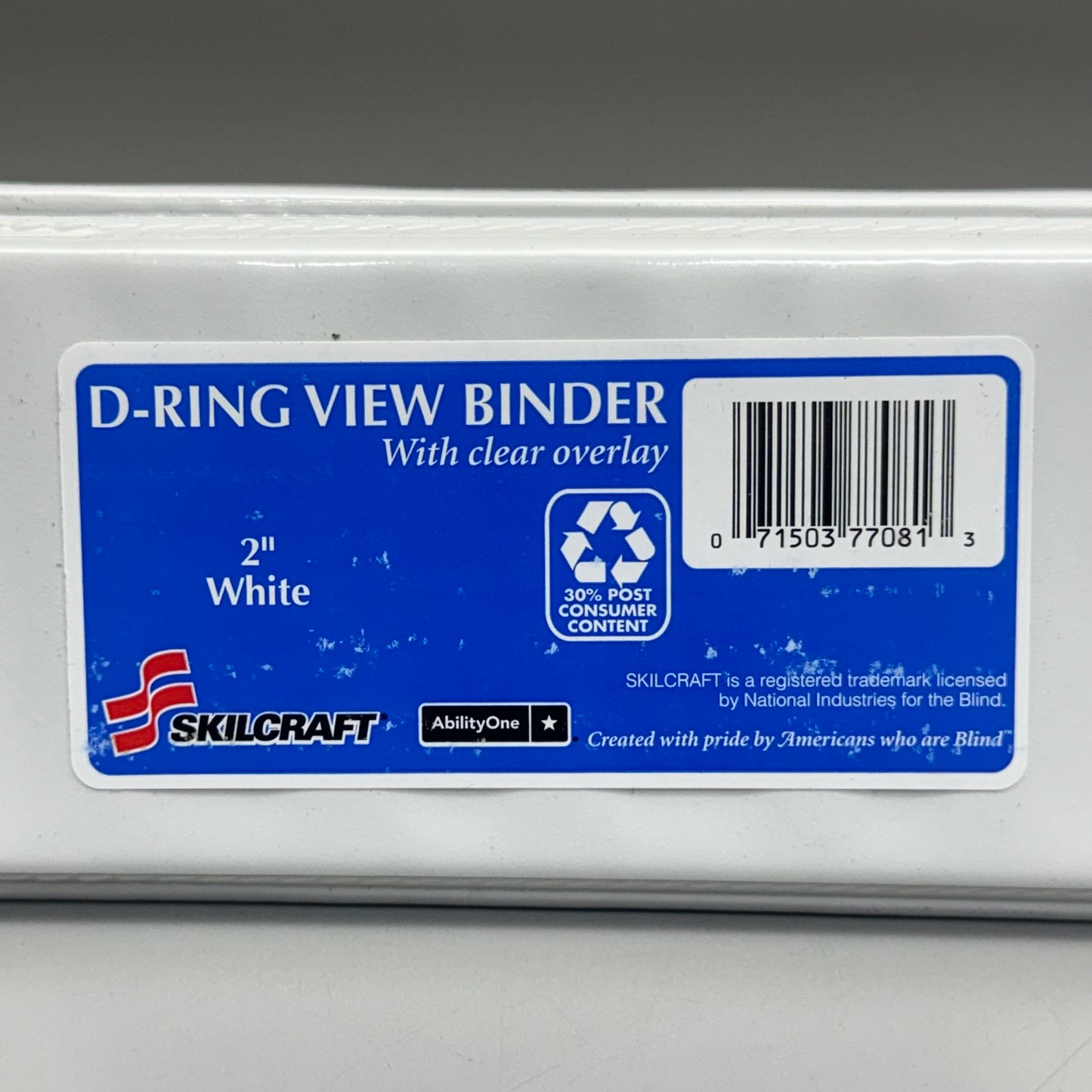 SKILKRAFT D-Ring View Binder (2 Pack) Size 11 1/2” H x 11 1/2” L x 3” W White