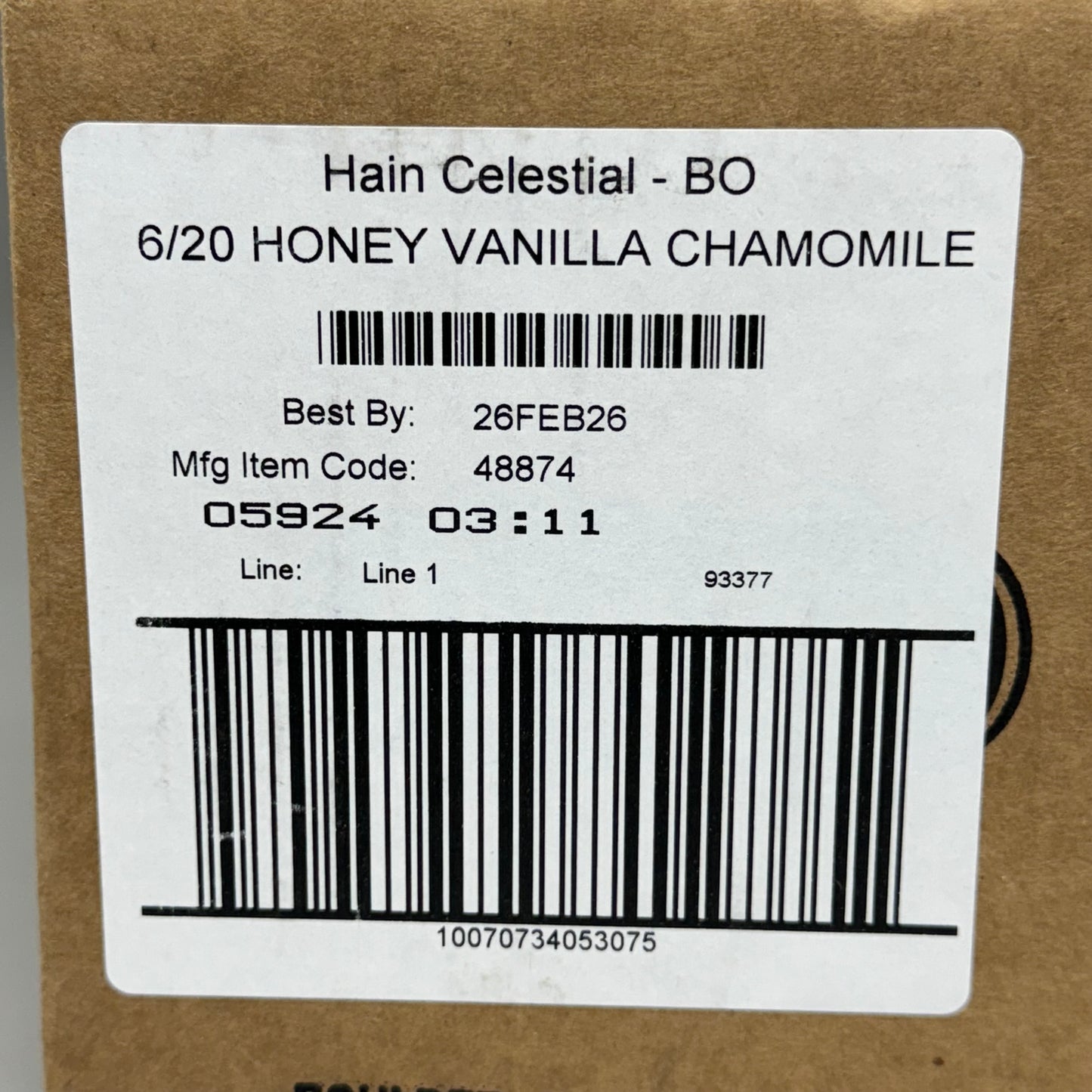 CELESTIAL SEASONINGS (6 PACK) Honey Vanilla Chamomile Herbal Tea 02/26 (New)