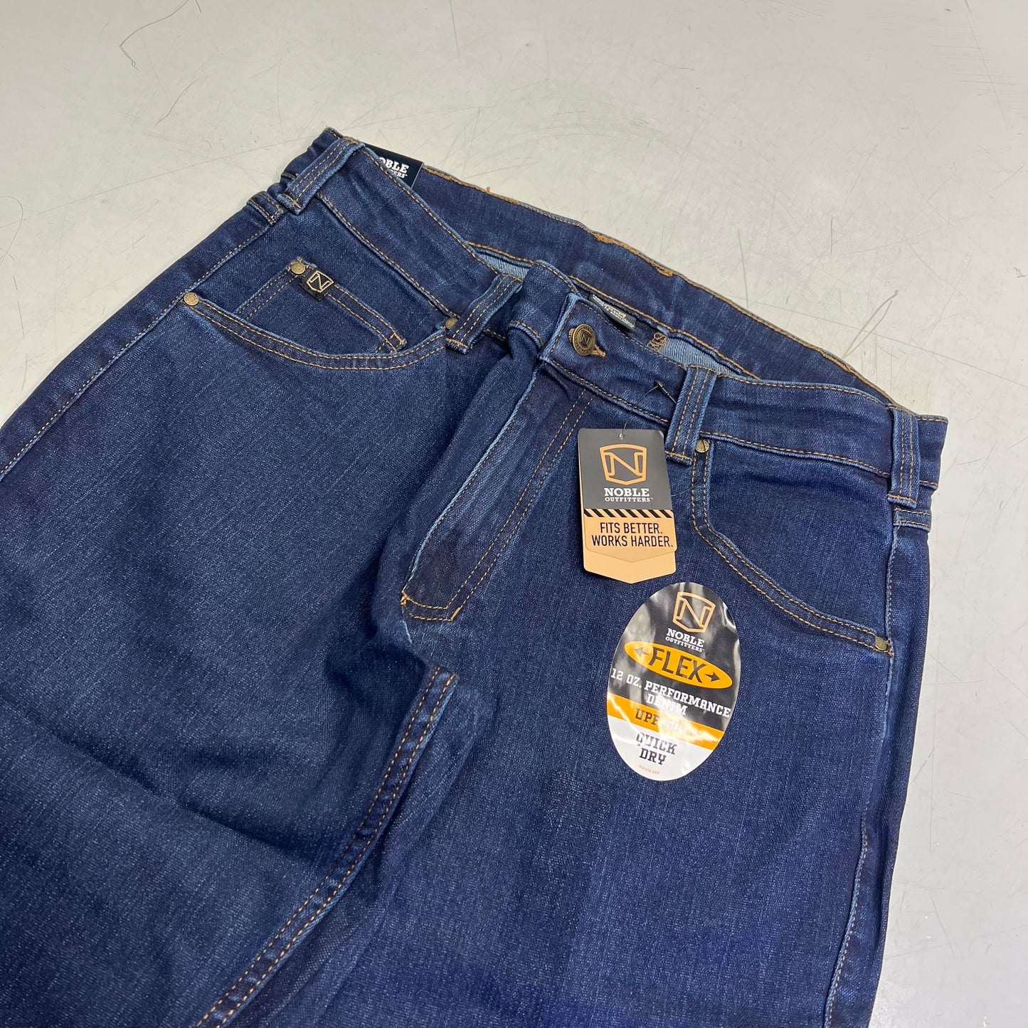 NOBLE OUTFITTERS Flex Denim 5-Pocket Work Pant Men's Sz 34x34  Indigo 18458