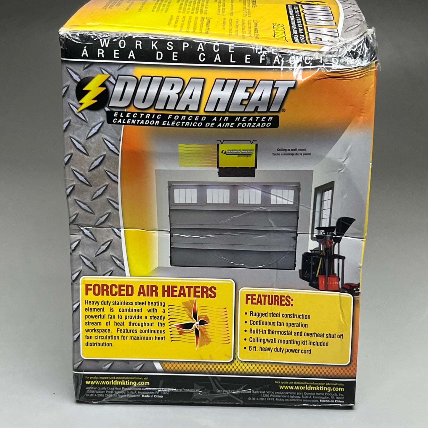 DURA HEAT 240V Portable Electric Forced Air Heater EUH4000 -Requires 240V Outlet