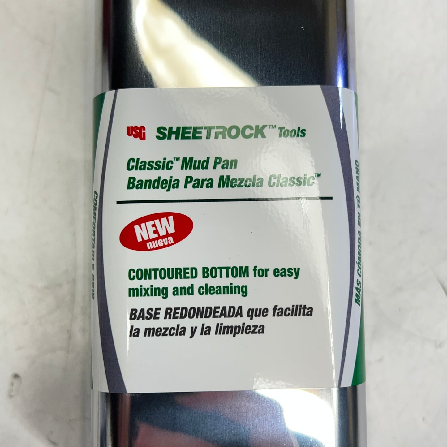 KRAFT Rust Resistant Classic Stainless Steel Mud Pan Contoured Bottom 14" 340407