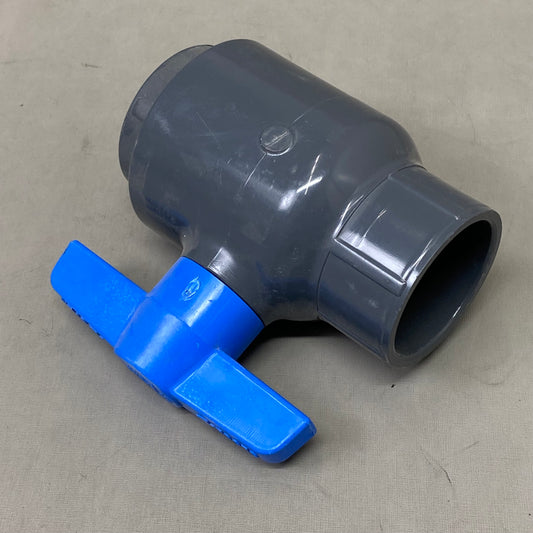 DRAINAGE SOLUTIONS Utility Socket Ball Valve 1-1/2" Grey/Blue 2622-015G