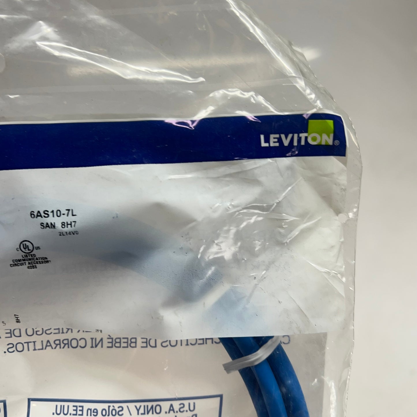 LEVITON Uni Patch Cord Superior Alien Crosstalk Suppression 7' 6A 6AS10-7L