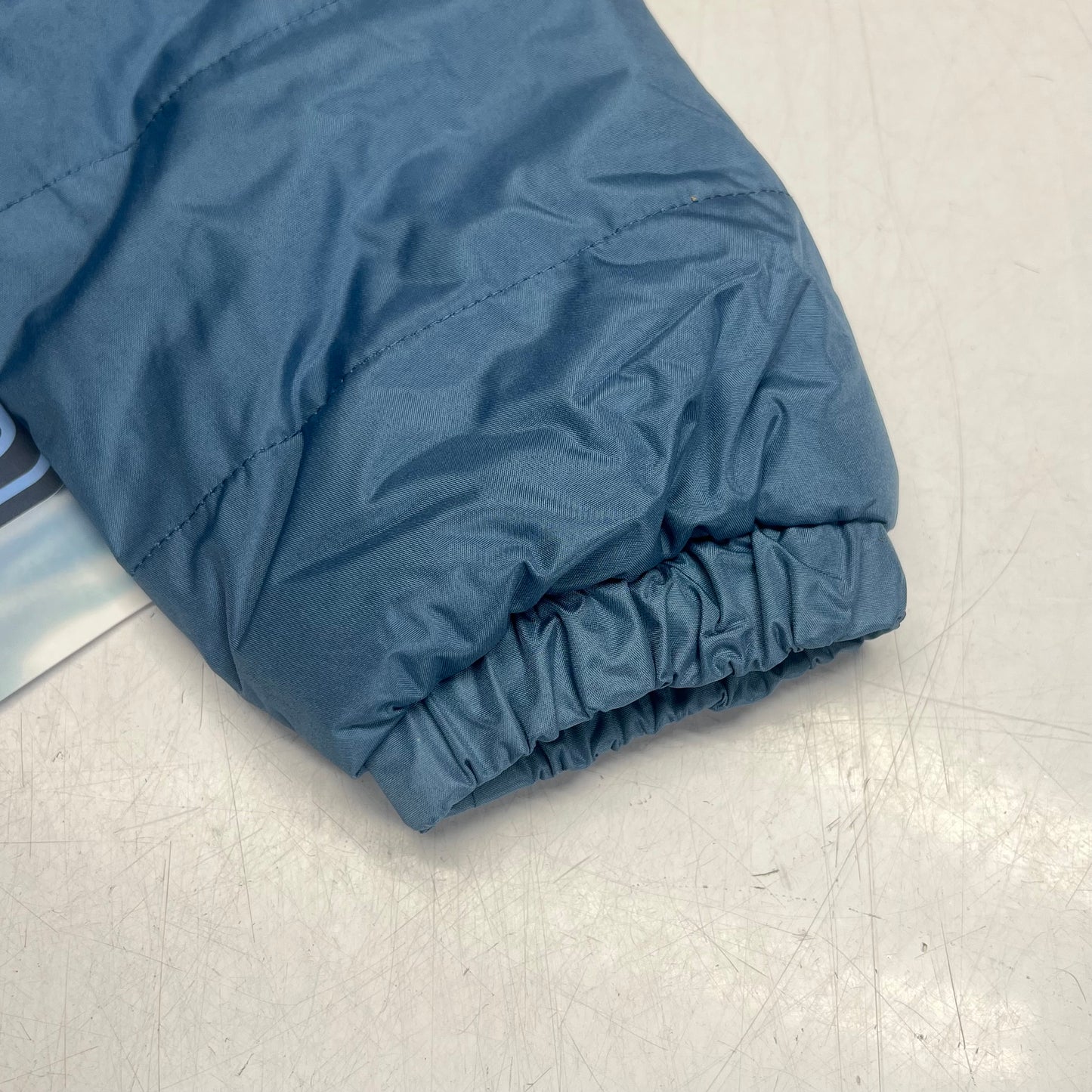 WHALES TAIL Fleece Lined Hooded Full Zip Up Winter Coat  Boy's Sz 6 Dusty Blue