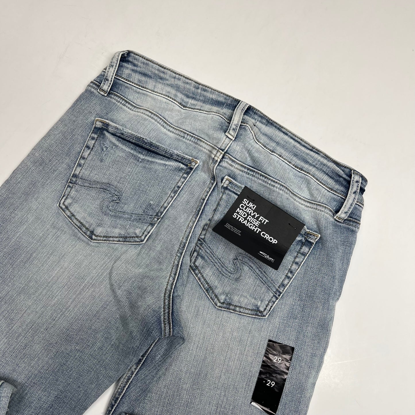SILVER JEANS CO. Suki Curvy Mid Rise Straight Leg Jeans Women's Sz 29/27 Indigo
